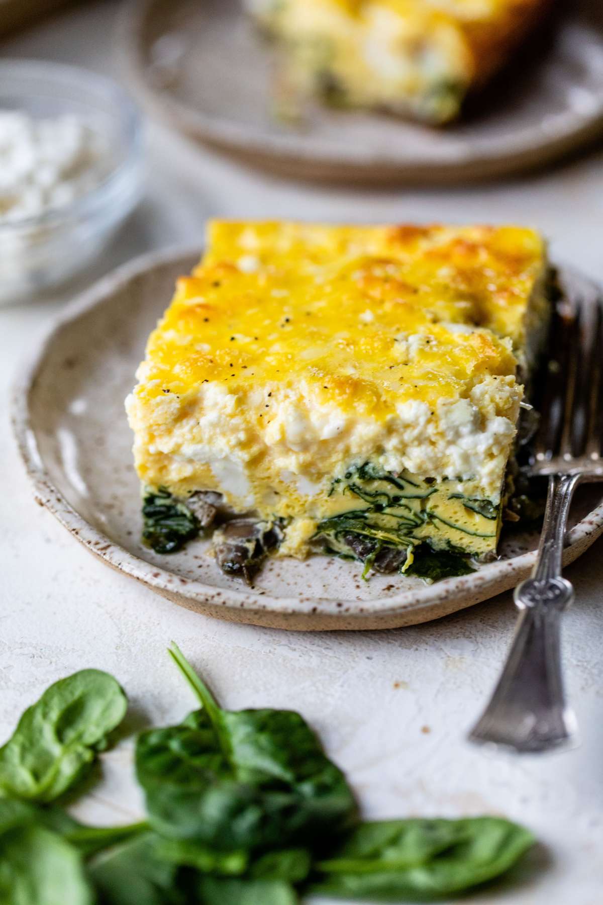 Cottage Cheese Spinach Egg Bake